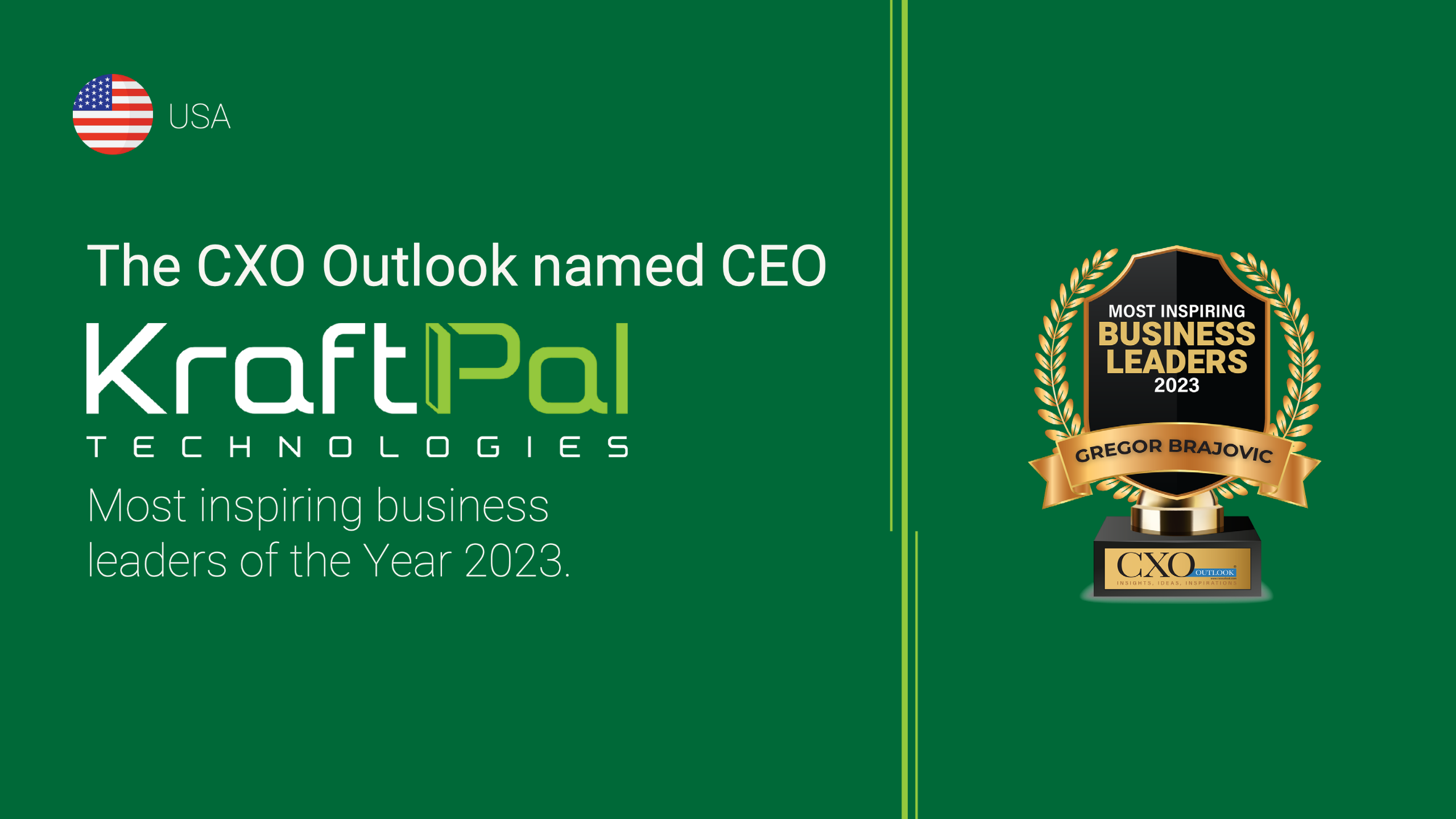 The Cxo Outlook named CEO KraftPal Technologies as most inspiring business leaders of 2023
